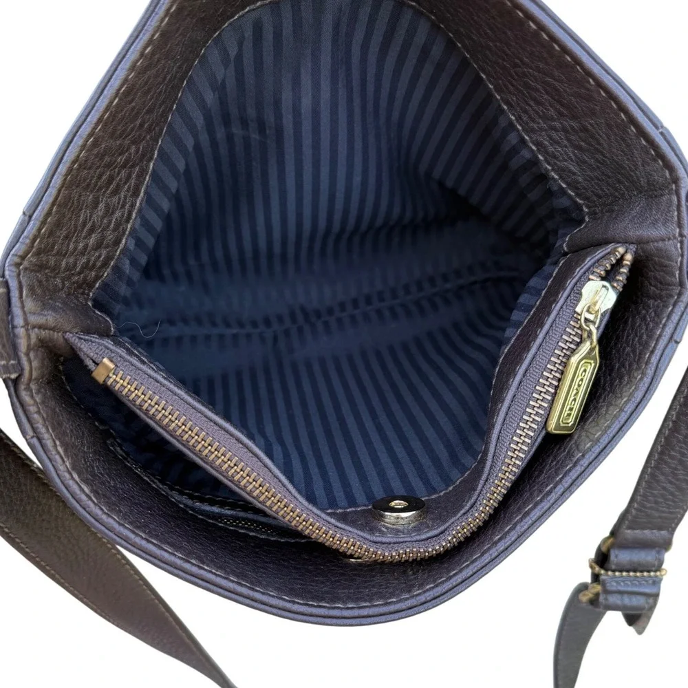 VINTAGE COACH Sonoma Pocket Zip Crossbody Legacy Bag, Pebbled Brown Leather